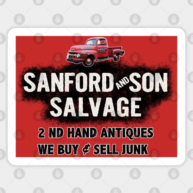 Sanford & Son Salvage Door Panel Sign Sticker by Alema Art